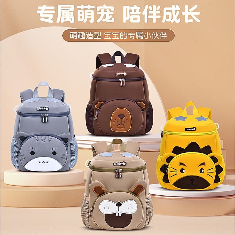 New Style Kindergarten Cartoon Cute Backpack, Lightweight Mini Diving Material Small Bag for Boys Ages 1-5, Children's Backpack