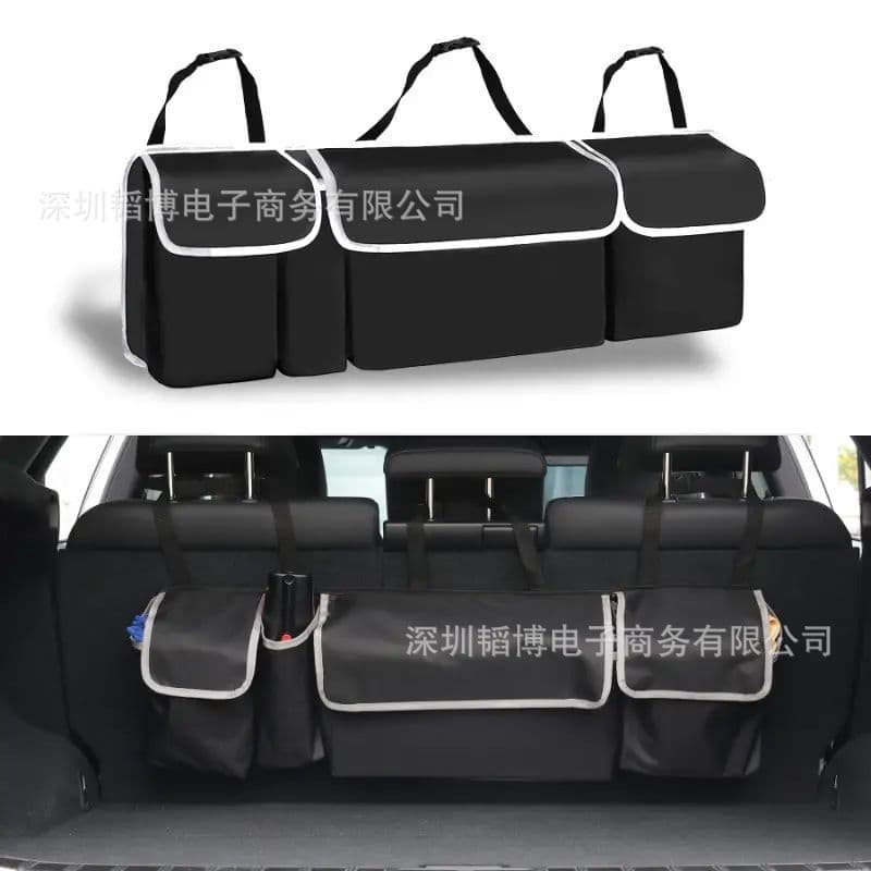 Trunk Organizer Bag Car Storage Hanging Bag Seat Back Organizer SUV Rear Multi-Functional Storage Mesh Pocket