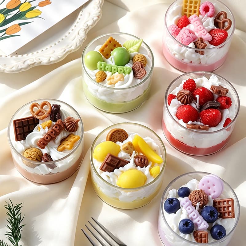 Ins-Style 3D Fruit Cream Cup Scented Candle, Trendy Food-Shaped Aromatherapy Candle, Best Friend Holiday Gift