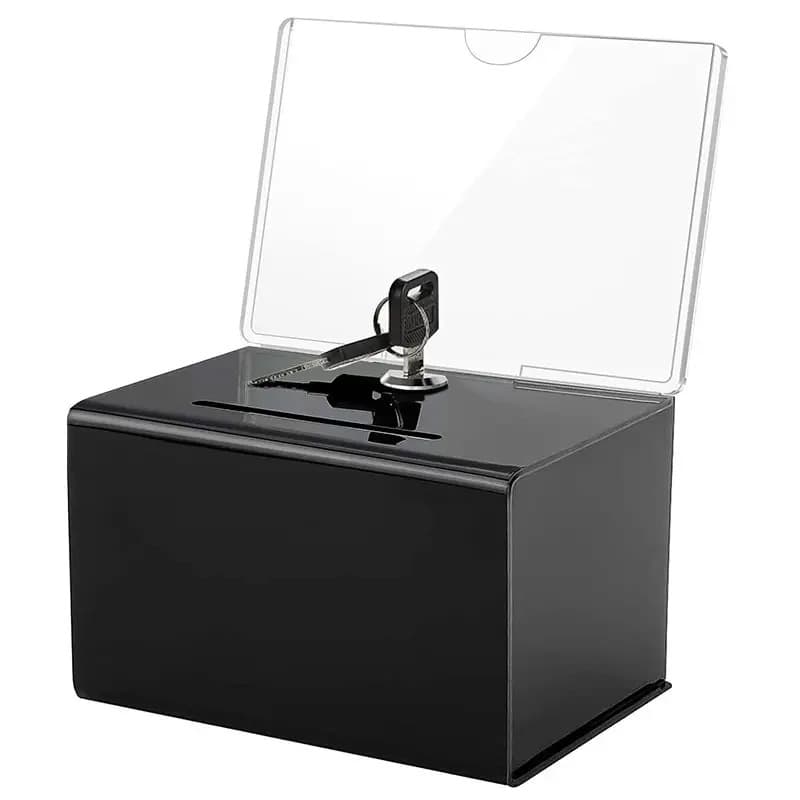 Acrylic Transparent Suggestion Box Acrylic Dustproof Storage Box Plexiglass Voting Election Box Donation Box