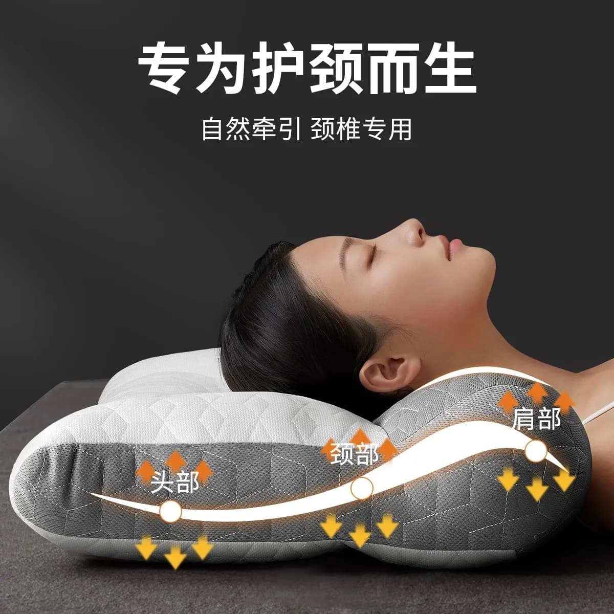 Anti-traction latex pillow, special pillow core for cervical spine protection and sleep aid, suitable for men and women, home use, side sleeping support, student dormitory pillow
