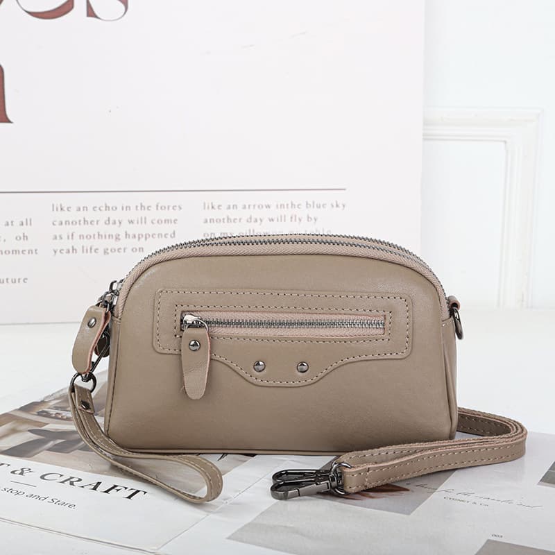 Spring vegetable-tanned first-layer cowhide summer new women's bag hand-held shoulder crossbody genuine leather small square bag women's genuine leather small handbag