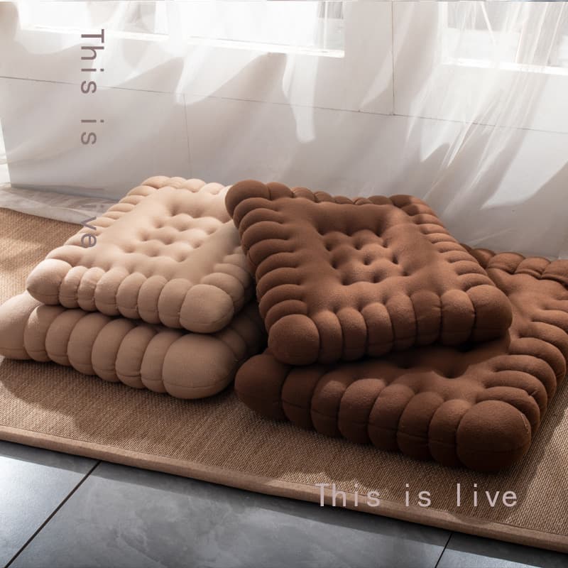 Thickened Cushion Cookie Seat Pad Office Long Sitting Back Cushion Tatami Mat Cute Practical Floor Mat Rectangular Chair Pad