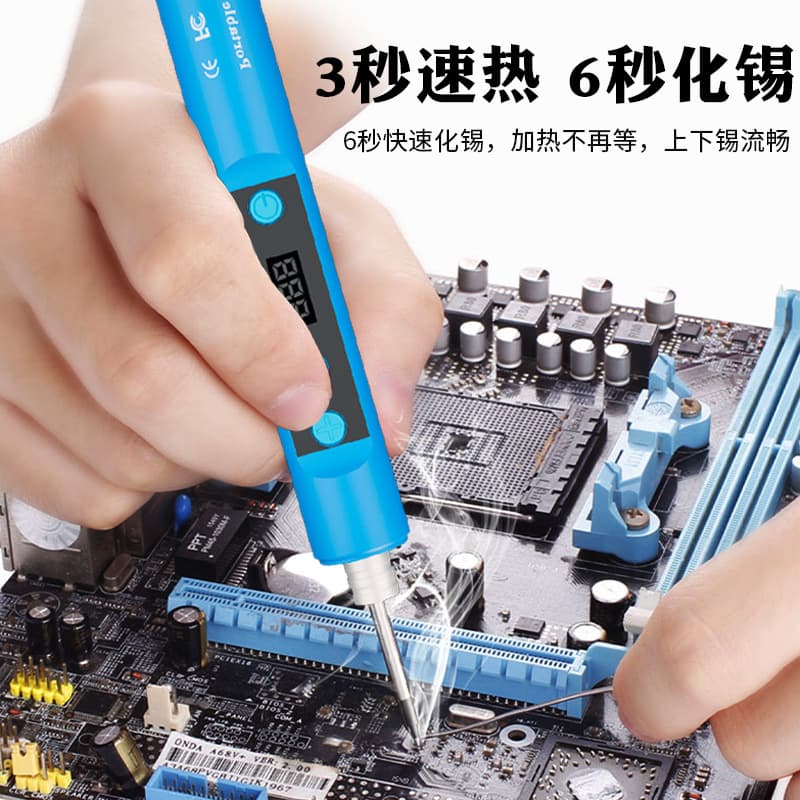 1100mAh Cordless Soldering Iron Type-C Charging Port 15W Portable USB Cordless Soldering Iron for Welding