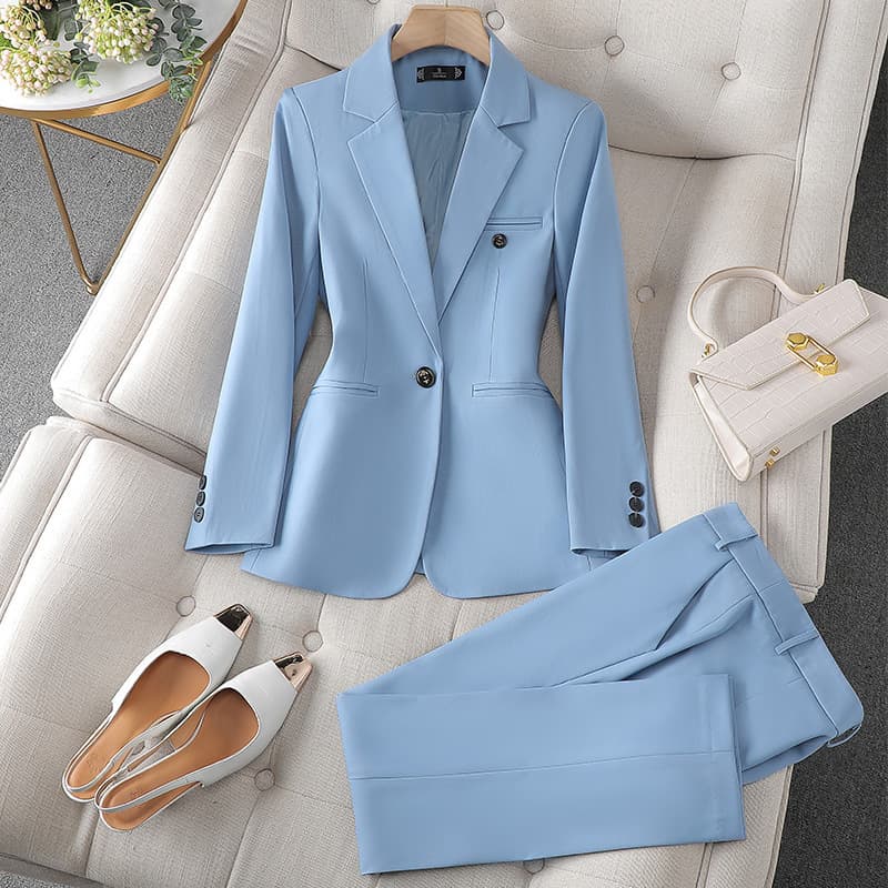 2023 New Autumn and Winter Women's Long-Sleeved Professional Suit Trousers Formal Suit Interview Sales Workwear 8512