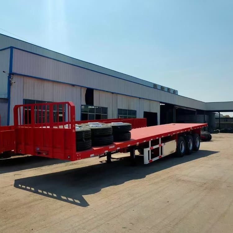 Export Supply 12.5m Flatbed Semi-Trailer Container Trailer 20ft 40ft Container Carrier Truck