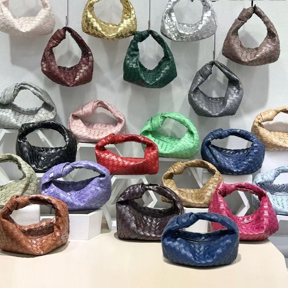2025 New Handwoven Dumpling Shoulder Bag Cowhide Cloud Zhuang Brocade Crossbody Bag