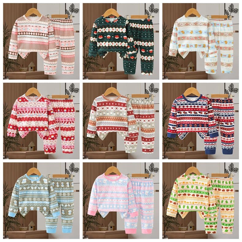 Kid’s pajamas children’s clothing 2026 children’s pajamas casual autumn full-flower long-sleeved trousers home wear