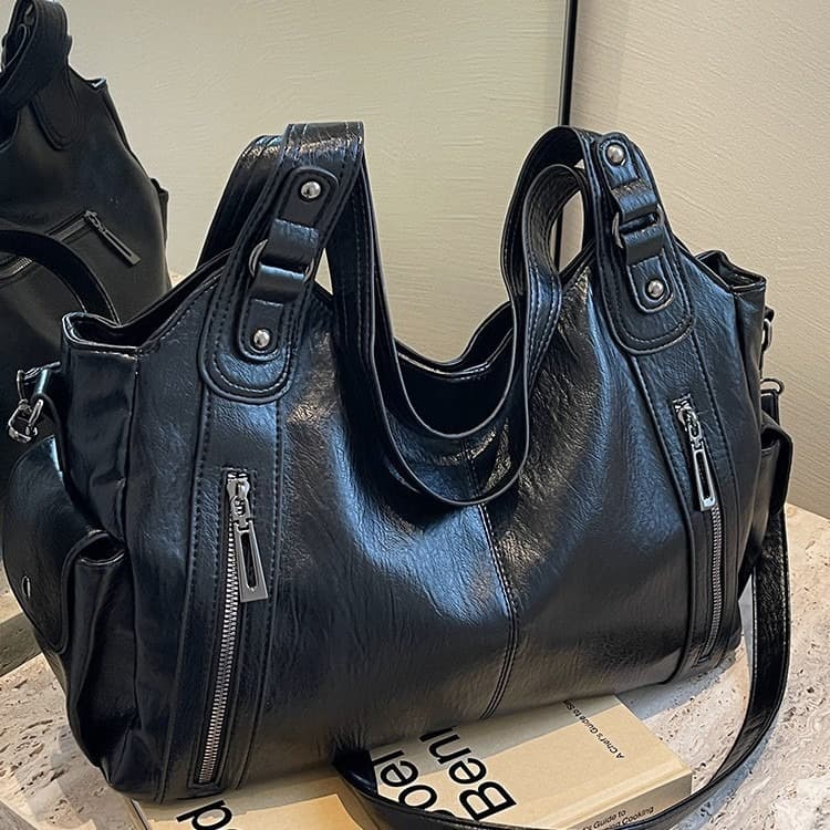 Vintage Women's Tote Bag Versatile Fashion Large Capacity Commuter Bag Crossbody Women's Bag European and American Casual Versatile Single