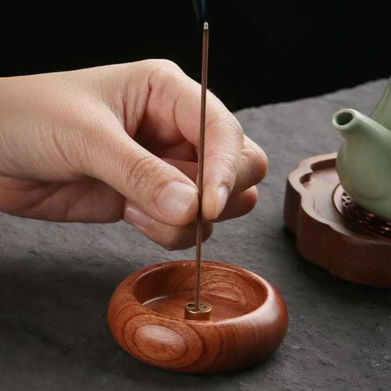 Home Incense Stick Base Solid Wood Incense Burner Indoor Sandalwood Agarwood Aromatherapy Burner Tea Ceremony Zen Incense Holder Incense Stand Incense Tray