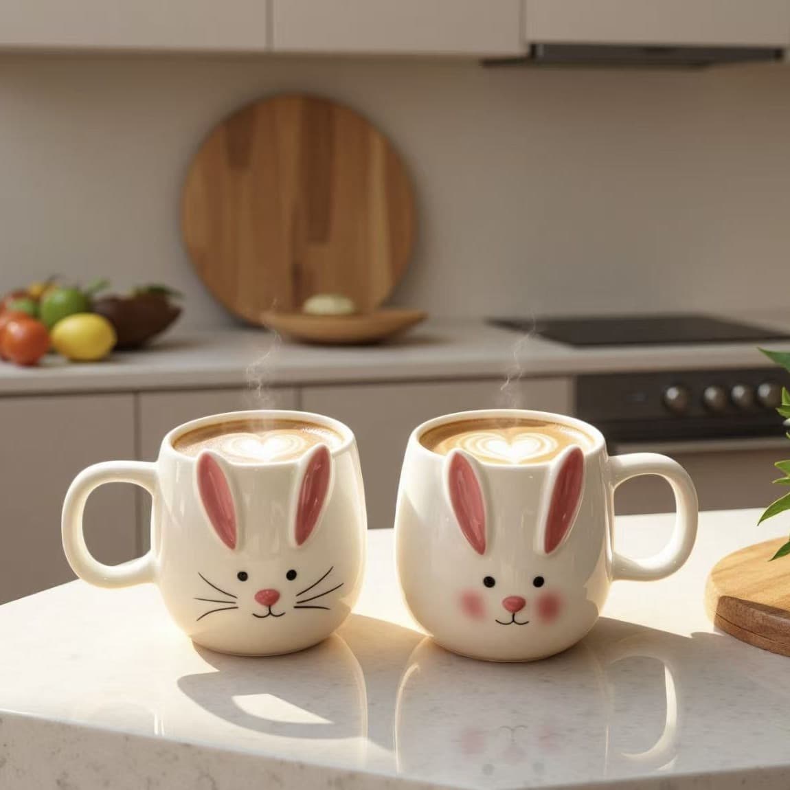 Cross-border trading company drinking cup cute bunny mug ceramic creative hand-painted coffee cup milk cup