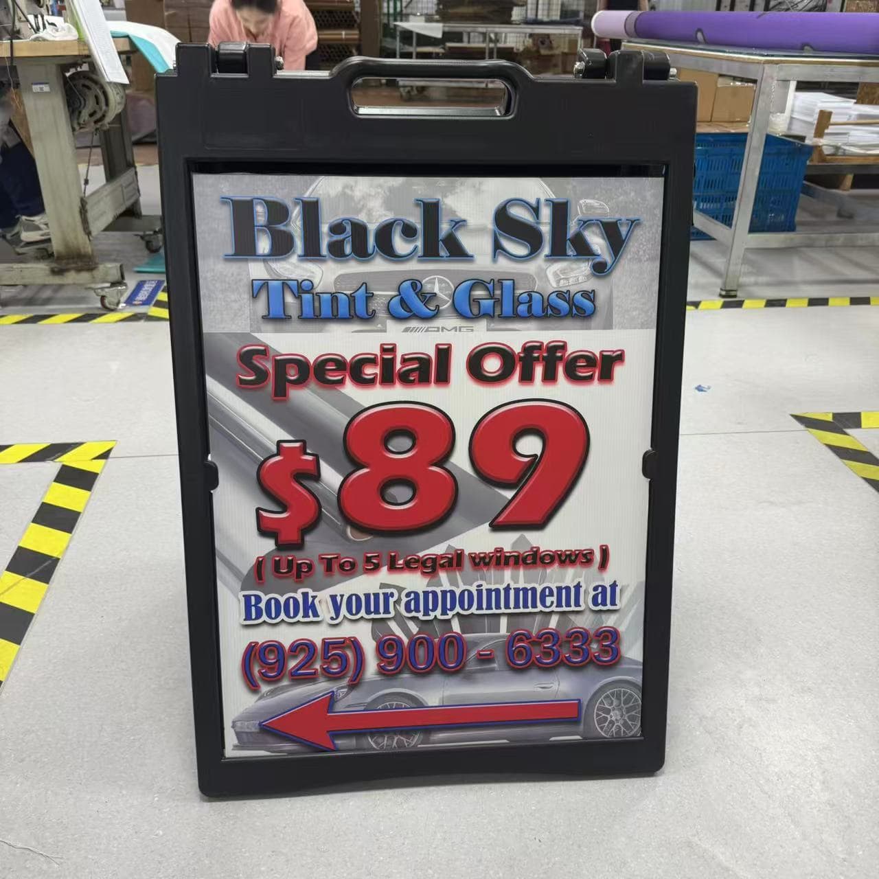 Factory Wholesale Plastic Type A Poster Stand Vertical Billboard Portable Folding Double-Sided Outdoor Floor Display