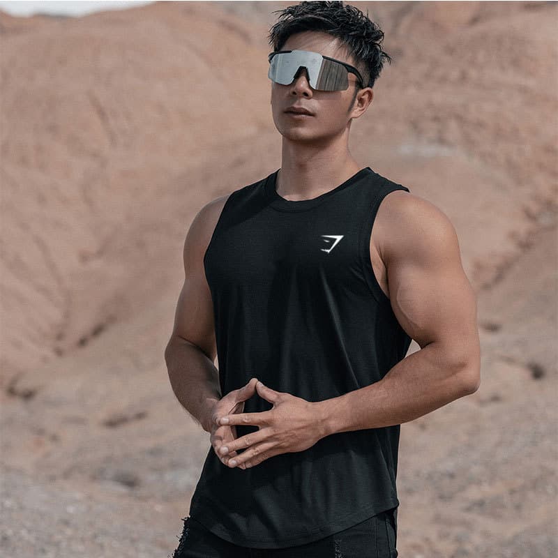 GYMSHARK Cross-border Independent Station Fitness Vest Men's Sports Training Muscle Stretch Sleeveless Vest