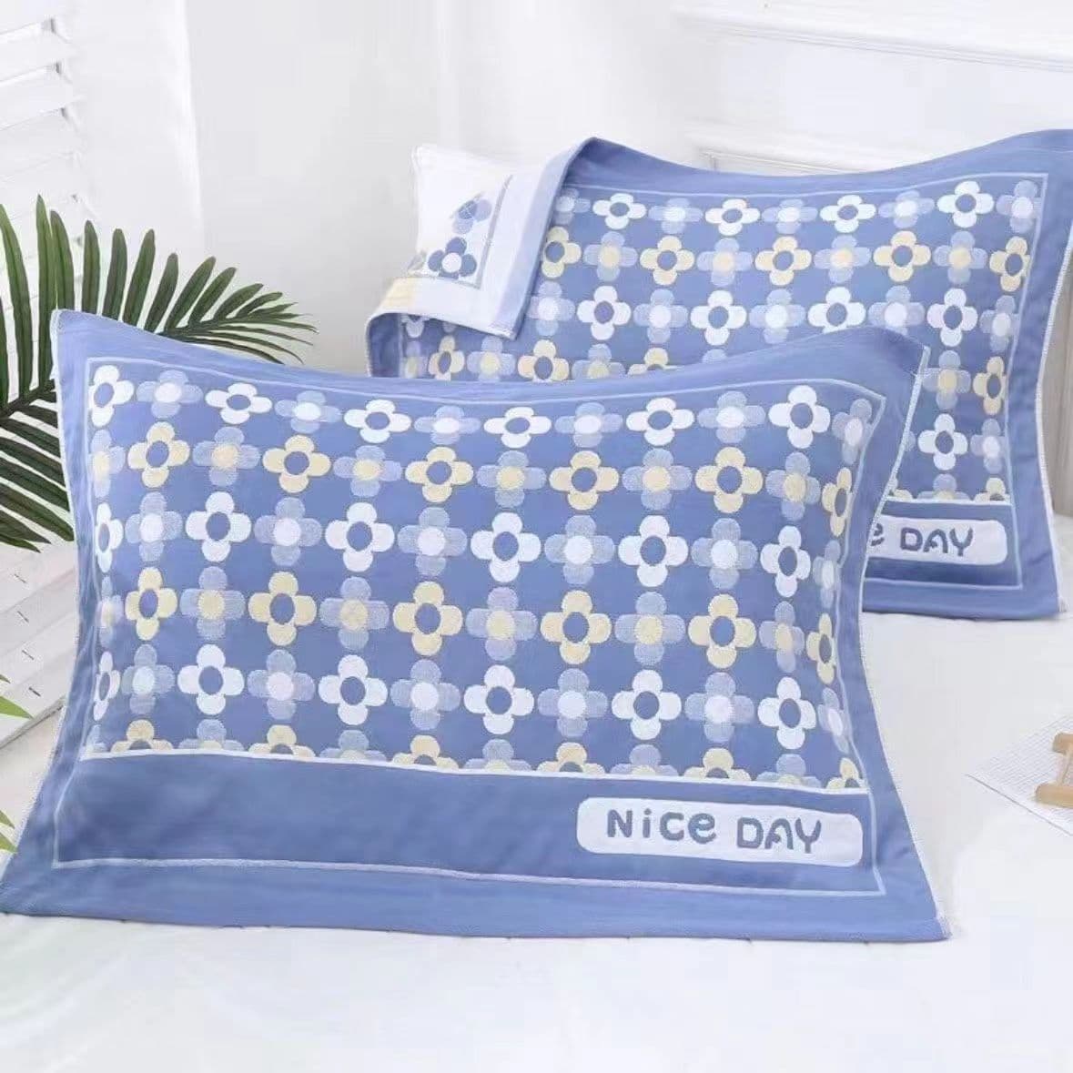 New pillow cover three-layer cotton gauze household men/women couple style single pillow pad student sweat-absorbent pillow towel