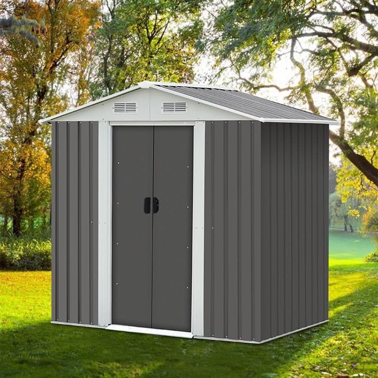 Cross-border garden storage shed, galvanized steel utility storage house, outdoor metal garden yard storage