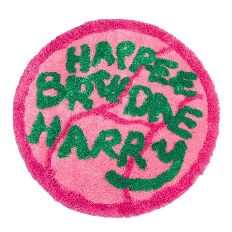 Flocked round carpet for bedroom and living room, water-absorbent non-slip mat, Harry Potter cake same style flocked carpet wholesale