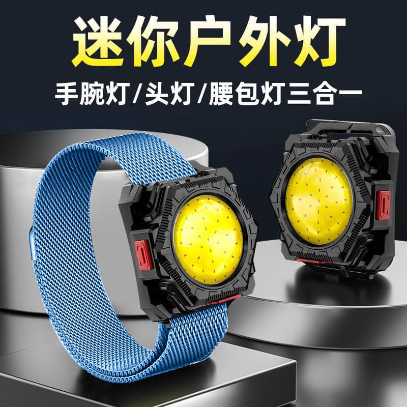 Multifunctional 3-in-1 Bright Flashlight Headlamp Wrist Light Waist Pack Light Watch Light Home Work Light Auto Repair Light