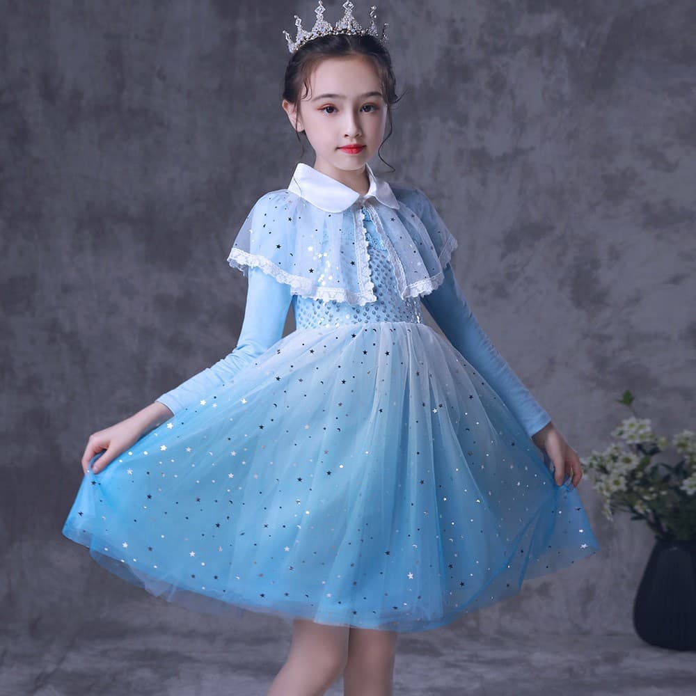Fashionable New Thickened Fleece Princess Dress for Baby Girls, Temperament Dress for Children's Birthday Party and Campus Wear