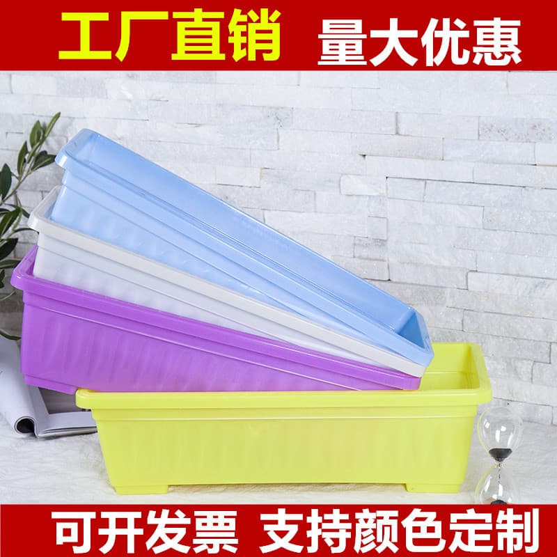 Rectangular Plastic Planter, Thickened Planting Box for Balcony Home Use, Vegetable Growing Tool