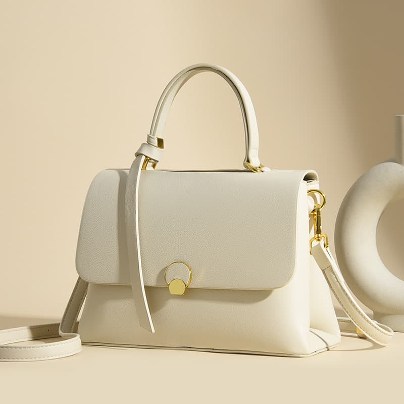 Trendy Quality Color Block Women's Handbag Fresh Sweet Style Leather Crossbody Bag Single Shoulder Versatile Small Square Bag