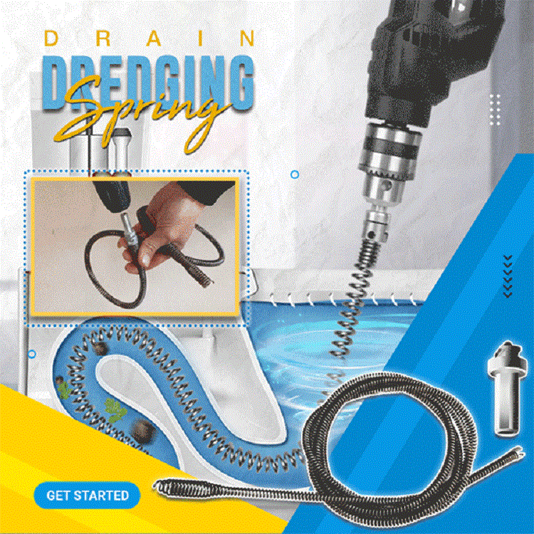 Electric drill, spring pipe cleaning tool, drain cleaner, spring pipe drain tool