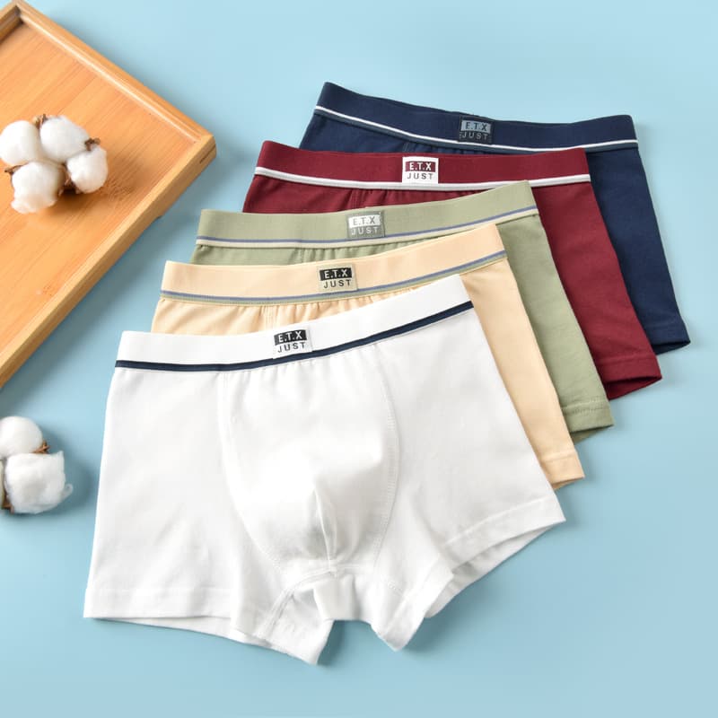 Boys Underwear Class A Boxer Briefs Cotton Children Underwear Solid Color Youth Four-Corner Shorts Baby Shorts Manufacturer