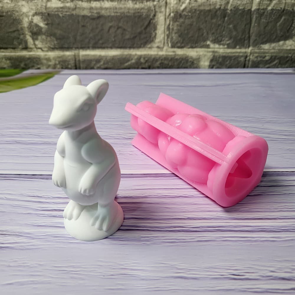 Animal kangaroo ornament silicone mold DIY cement plaster ornament candlestick silicone mold W0720