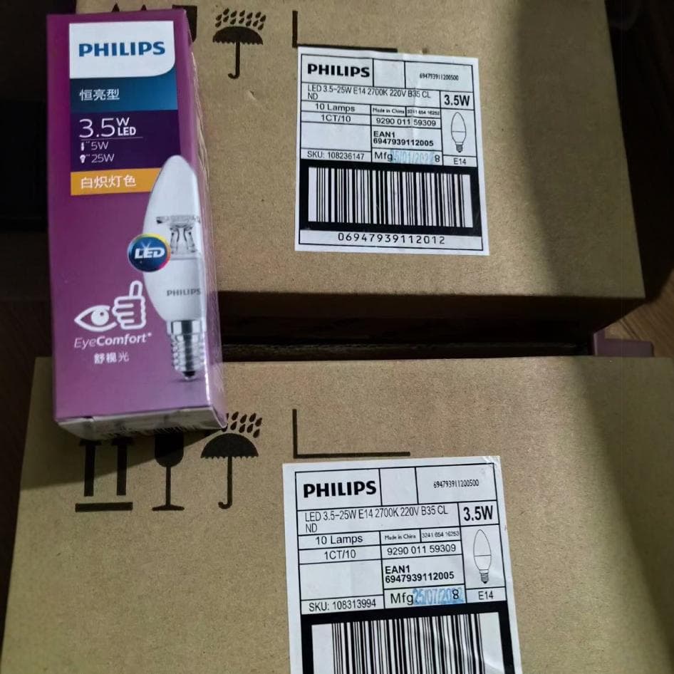 LED Candle Bulb E14 Small Screw Base Chandelier Light Source, Super Bright Energy-Saving, Warm Light, Tipped/Tail Bulb