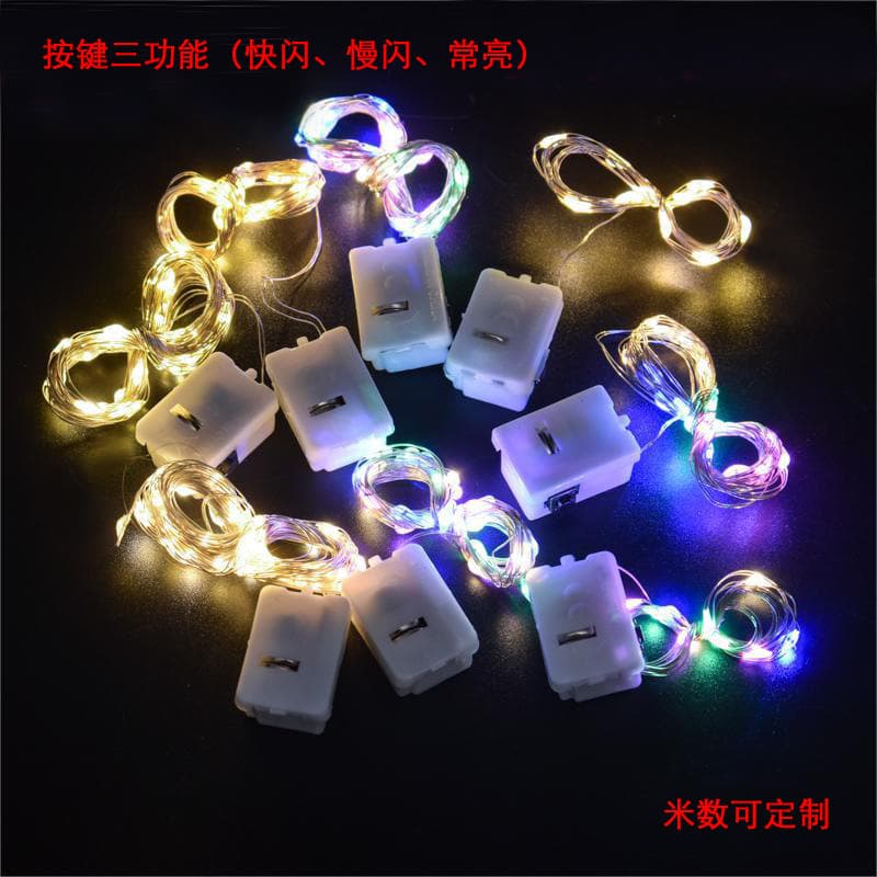 LED String Lights Christmas Fairy Lights Button Copper Wire Lights Gift Box Decoration Lights Cake Bouquet Holiday Small String Lights