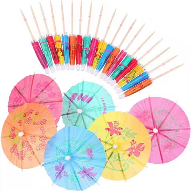Disposable best-selling Hawaiian umbrella fruit sticks, cake umbrella sticks, cocktail decoration umbrella sticks
