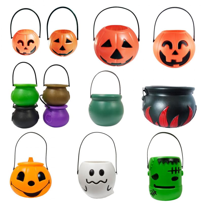 Children's portable Halloween pumpkin lantern candy bucket cross-border Halloween day decoration props funny pumpkin candy bucket