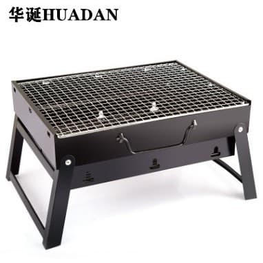 Factory Direct Thickened Folding Home Grill, Portable Outdoor Barbecue, Black Steel Stove, Business Gift