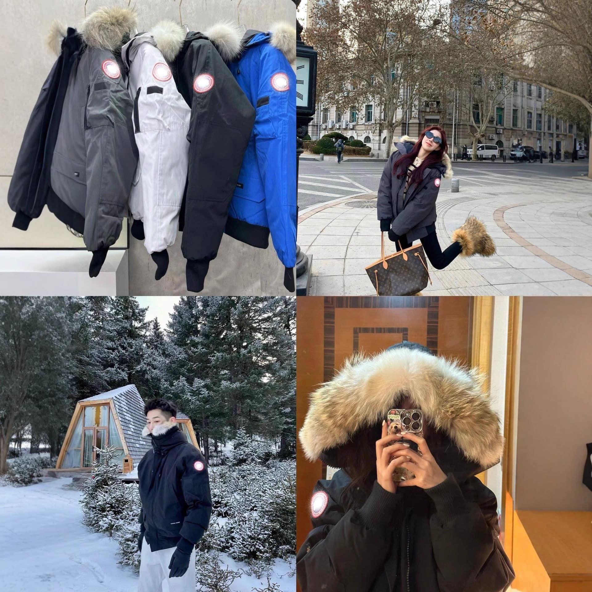 Big Goose 01 Short Bomber Jacket Winter Couple Unisex Down Coat with Fur Collar Thick Warm Fashion