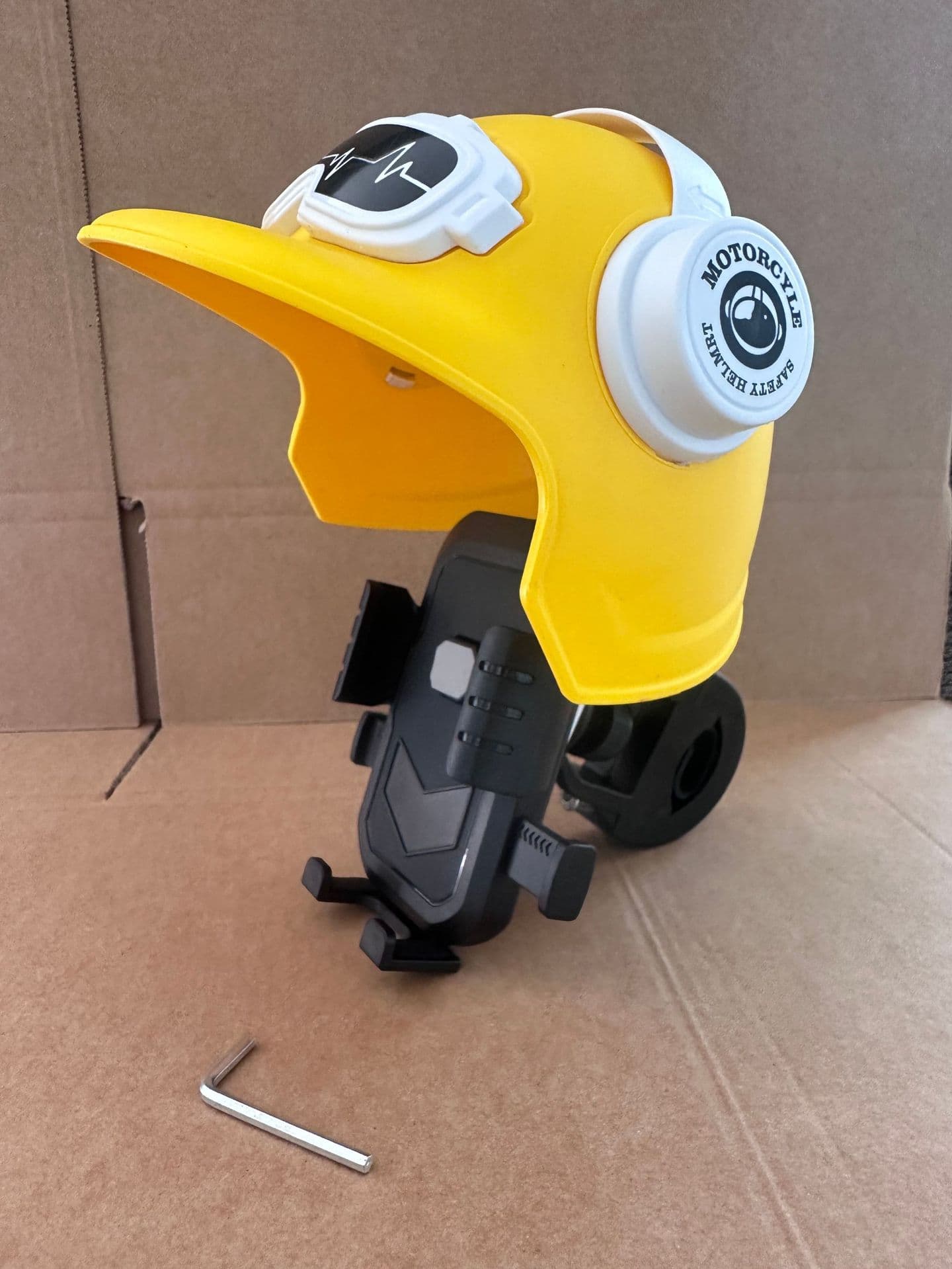 Small Helmet Phone Mount for Delivery E-Bike Electric Scooter, Motorcycle Helmet Phone Holder with Navigation
