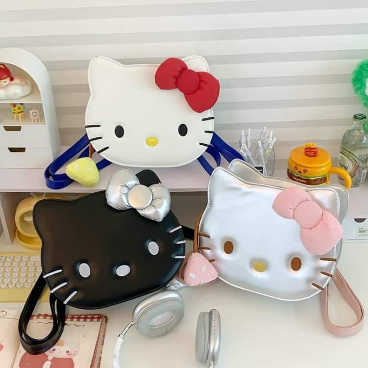 Korean-style Hello Kitty Cat Shaped Backpack 2025 New Trendy Street Storage Bag Gift