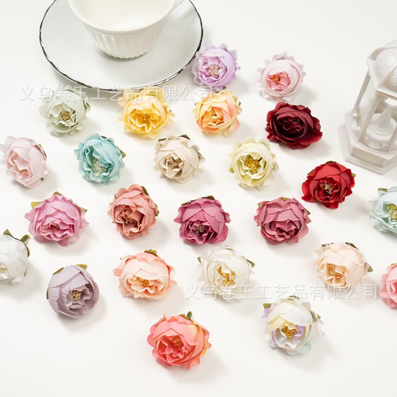 Artificial Rose Bud Flower Heads for DIY Wreath Materials, Clothing Accessories, Floral Arrangements, Wedding Decoration, Wholesale Fake Flowers