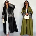 LN131 2026 New Women's Heavy Embroidery Cardigan Long Robe Loose Long Sleeve Maxi Length Elegant Outerwear