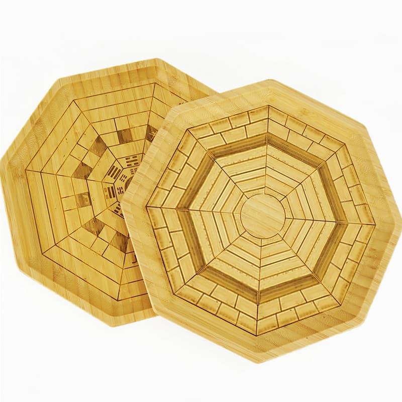 Bagua Plate and Tube Set, Acquired Heaven Bagua Diagram, Zhouyi Divination Plate, Six Yao Tool, Bamboo Wood Carving