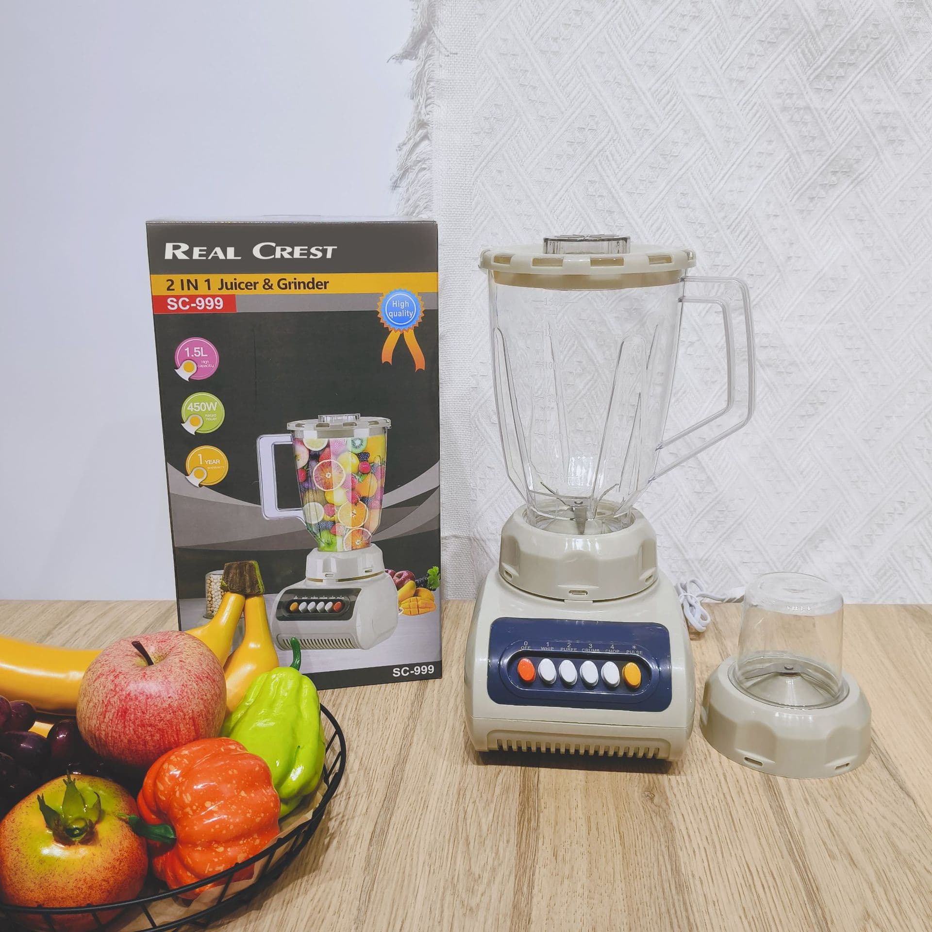 2-in-1 Juicer for Export, Home Kitchen Multifunctional Blender Food Processor with English Packaging