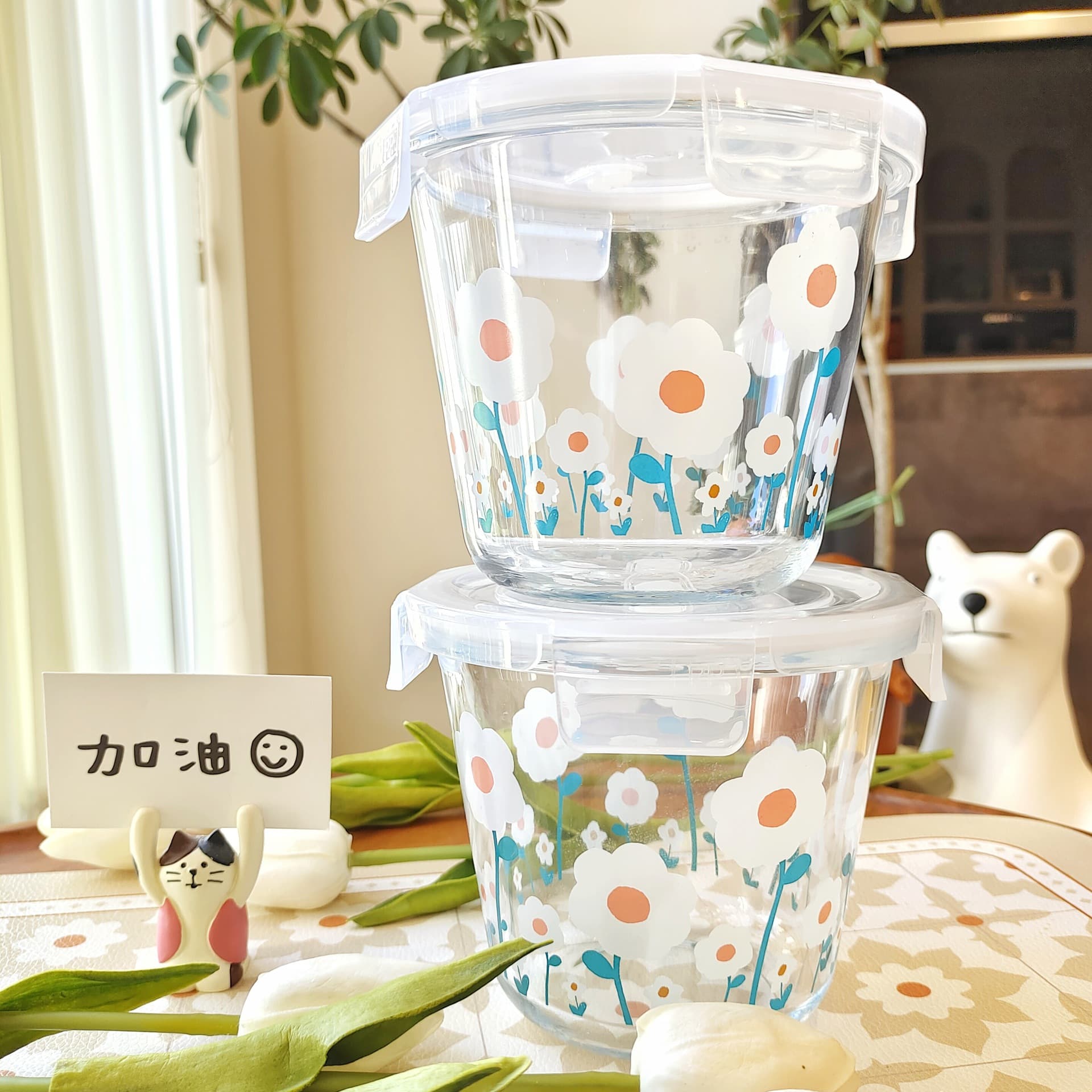 Grilled glass lunch box fresh-keeping bowl with lid microwave heating soup bowl large capacity sealed lunch box lunch box