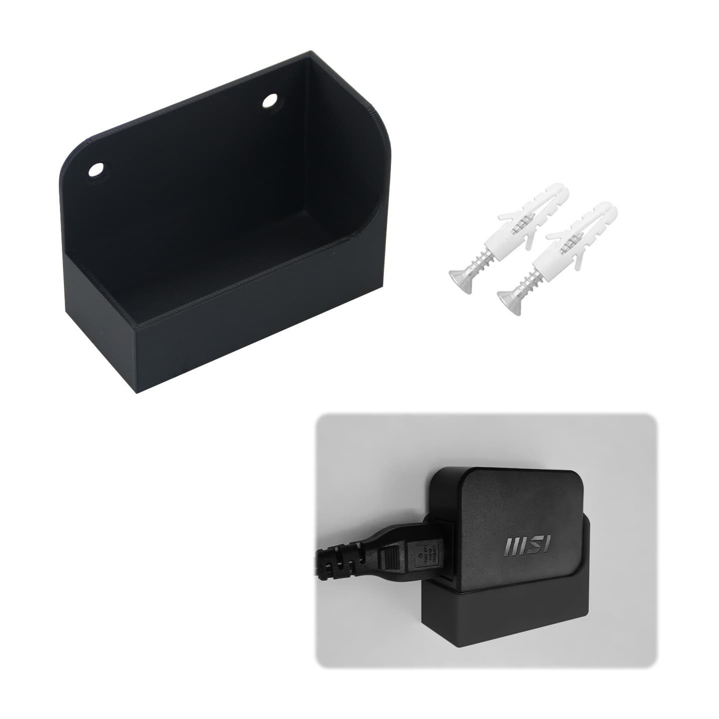 Wall Mount Bracket with Power Adapter for MSI Claw8 AI, Expansion Bolt Drilling Wall Storage Accessory