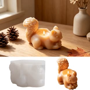 Zongbo Silicone Ins Style Aroma Candle Gypsum Mold 3D Squirrel Candle Holder Ornament Silicone Mold