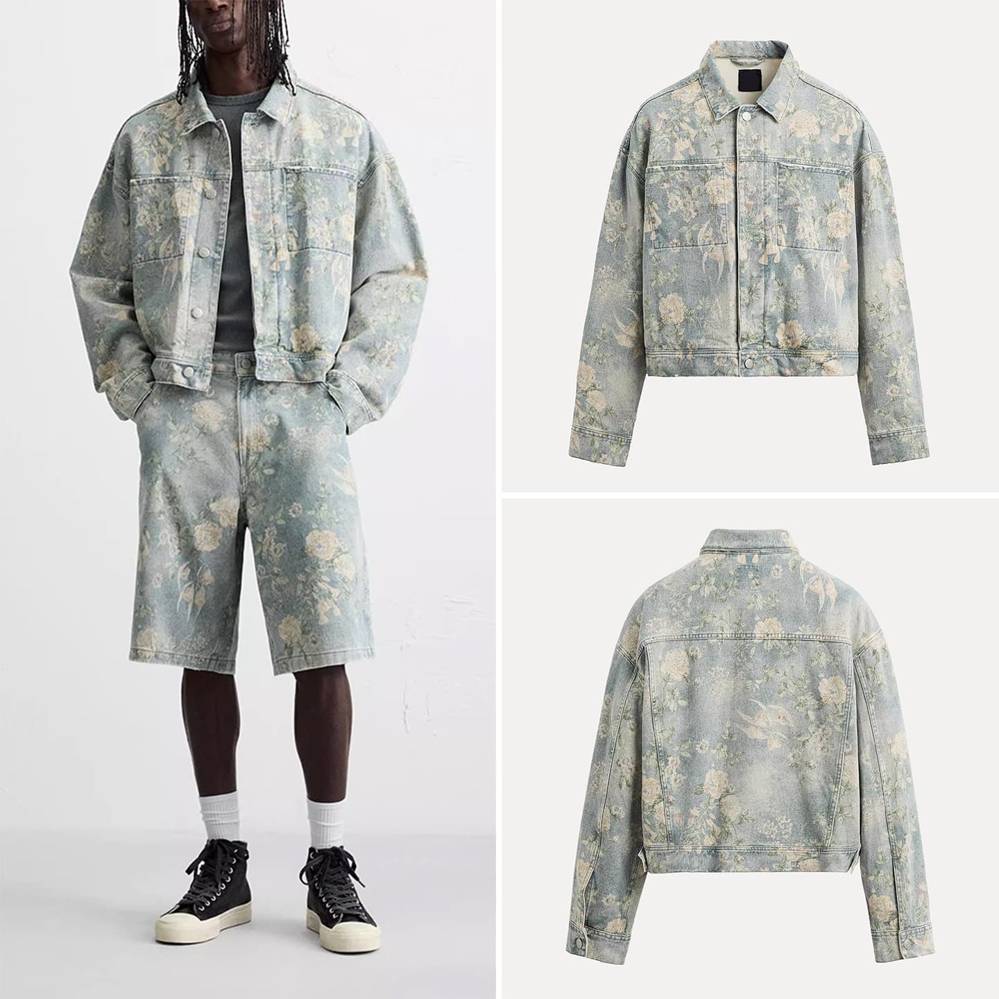 Item #549! 2025 Summer New Men's Fashionable Niche Short Printed Denim Jacket 7446307