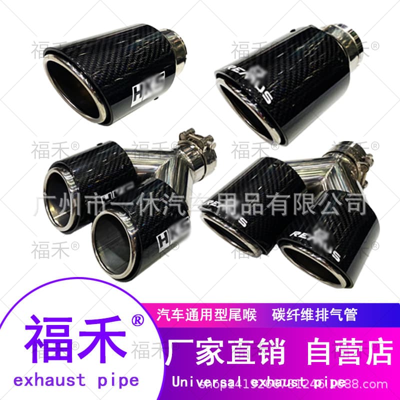 Car Stainless Steel Exhaust Pipe Carbon Fiber Tailpipe HK* Tailpipe Wolf Head Exhaust Pipe Dual