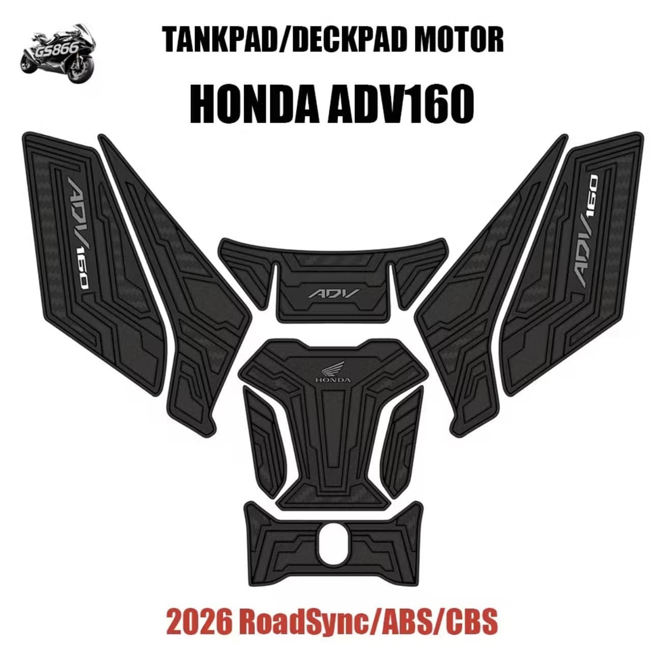 RoadSync High-Quality Thick Embossed Rubber Fuel Tank for Honda 2026 ADV 160