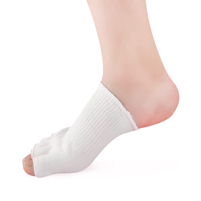Cross-border gel open-toe half-cut toe socks white gel open toe whitening anti-slip breathable in stock