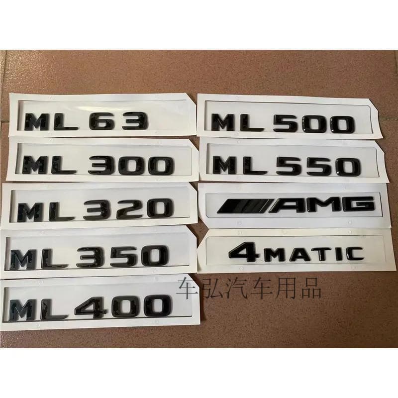 Mercedes Benz ML320 ML350 ML400 ML500 ML550 modified word mark car mark tail mark rear mark Black Warrior