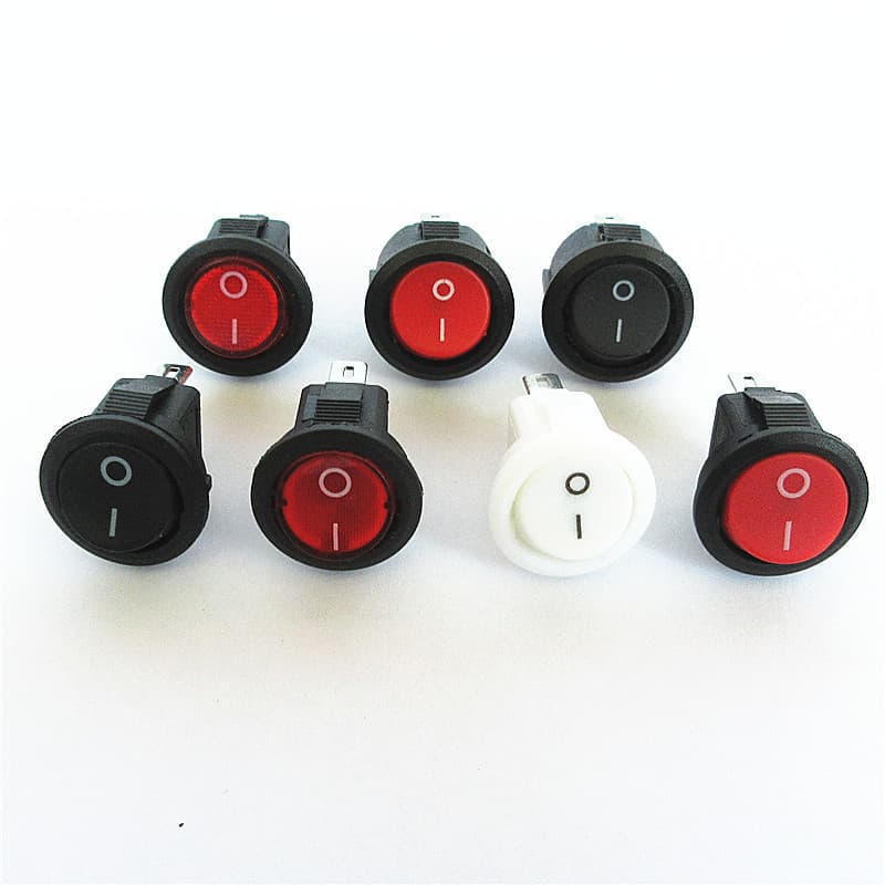 Small round rocker switch KCD11, 15mm mounting hole, round 2-pin 2-position/3-pin rocker switch with 15mm hole