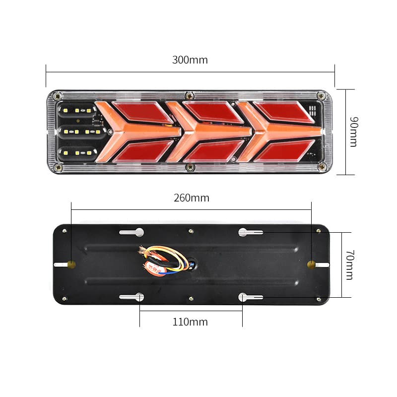 Truck Tail Light Assembly 24V Agricultural Super Bright LED Universal Turn Signal Brake Light Lens Truck Tail Light