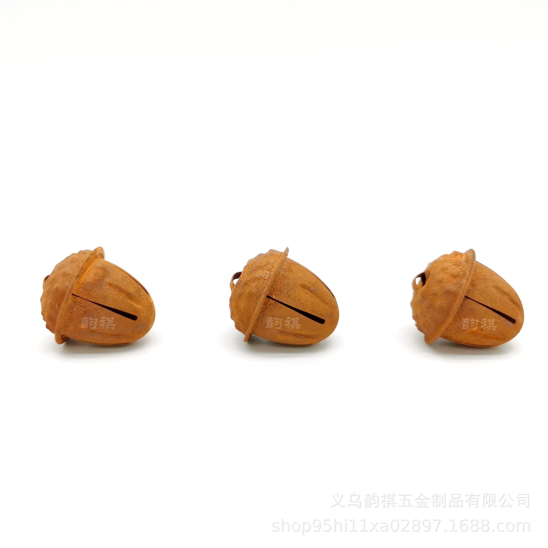 Source Factory 28mm Rusted Pinecone Bell Antiqued Christmas Acorn Bell Glossy Rust Color Acorn Bell